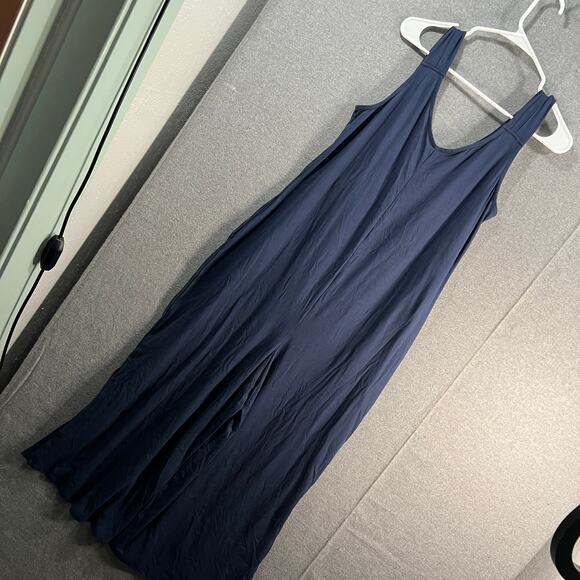 Duddl Duds Flexwear v-Neck Jumpsuit Oxford Navy, Medium Regular Wide Leg - Picture 2 of 15